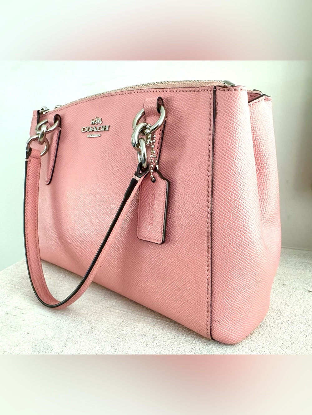 COACH Mini Bennett Pink Leather Satchel 2 Way Bag - Picture 3 of 11